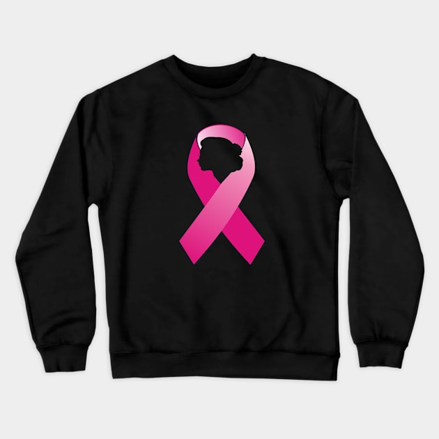 Breast Cancer Awareness Pink Ribbon Warrior Support Crewneck Sweatshirt by ExprezzDesigns